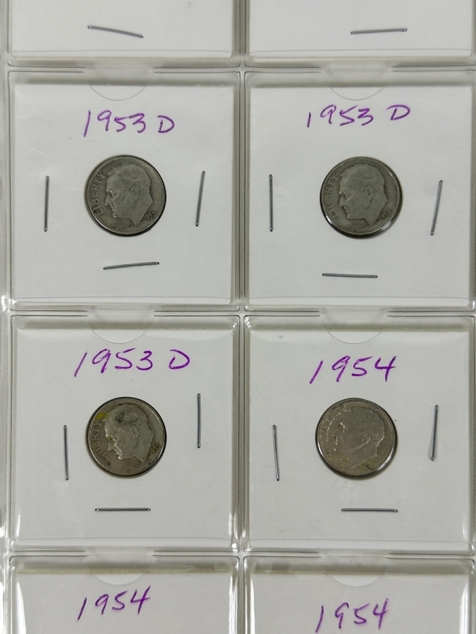 (20) Silver Roosevelt Dimes From 1953-1954 - See Photos For Details [Photo 4]