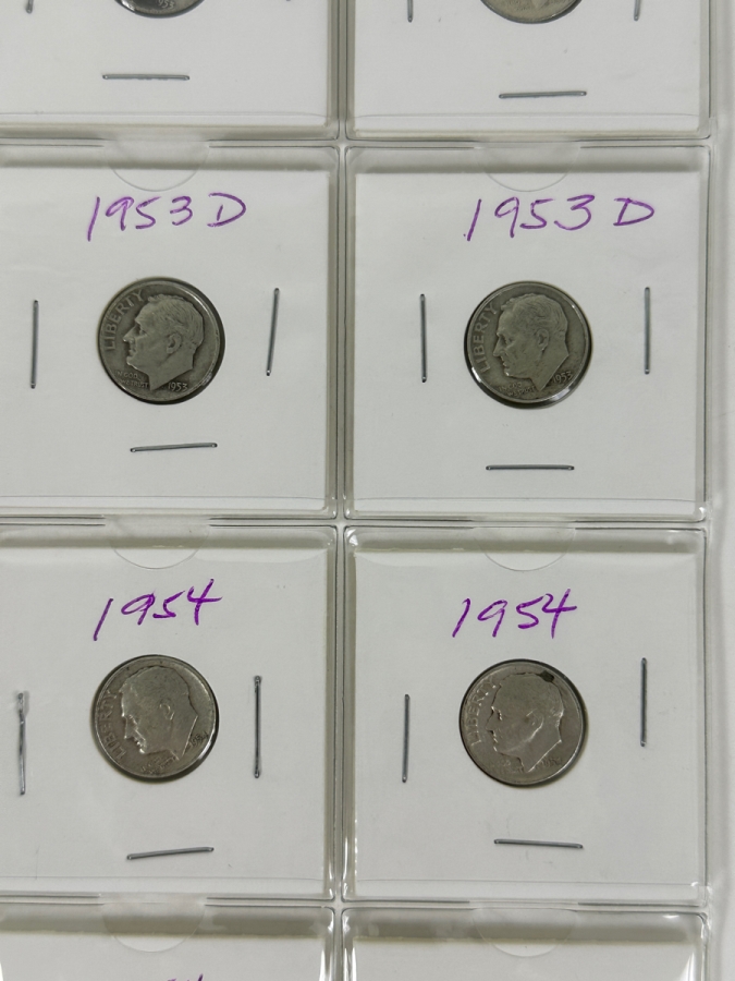 (20) Silver Roosevelt Dimes From 1953-1954 - See Photos For Details [Photo 5]