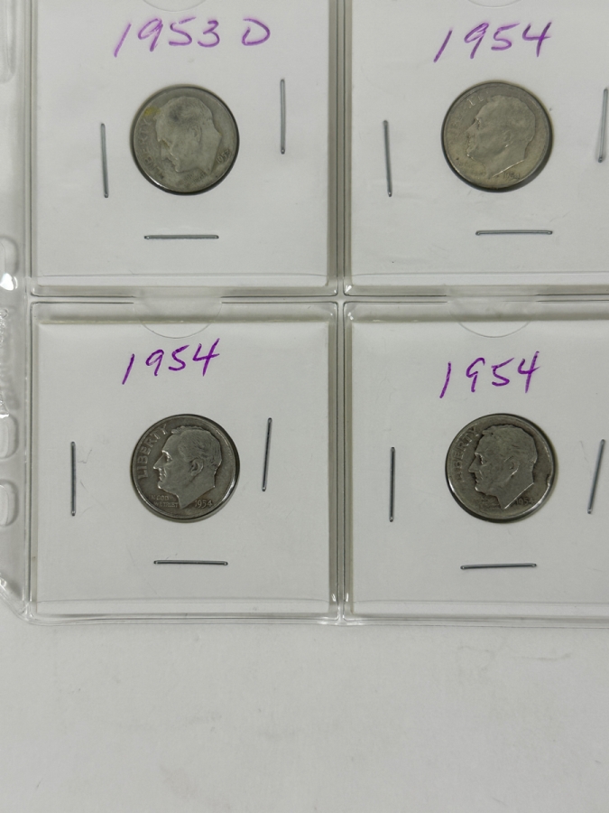 (20) Silver Roosevelt Dimes From 1953-1954 - See Photos For Details [Photo 6]