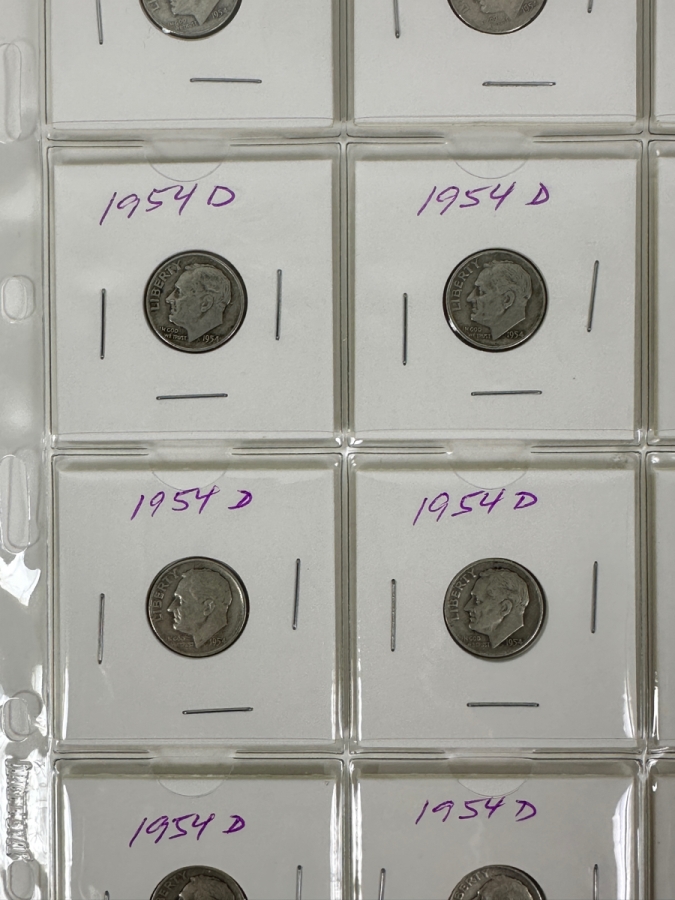 (20) Silver Roosevelt Dimes From 1954 - See Photos For Details [Photo 4]