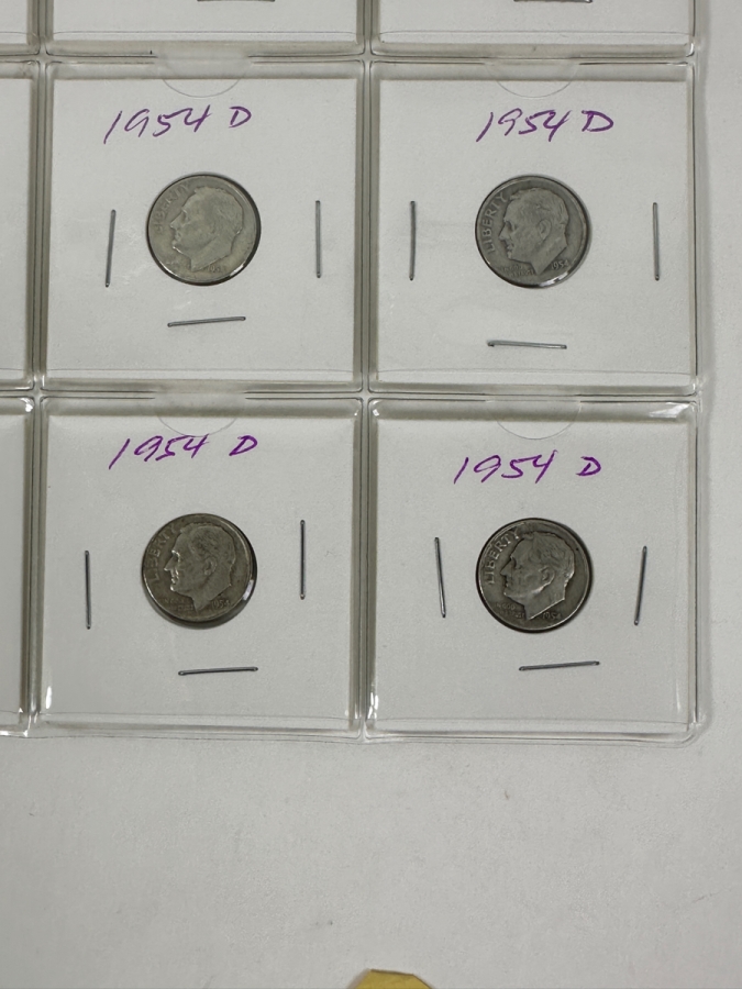 (20) Silver Roosevelt Dimes From 1954 - See Photos For Details [Photo 7]