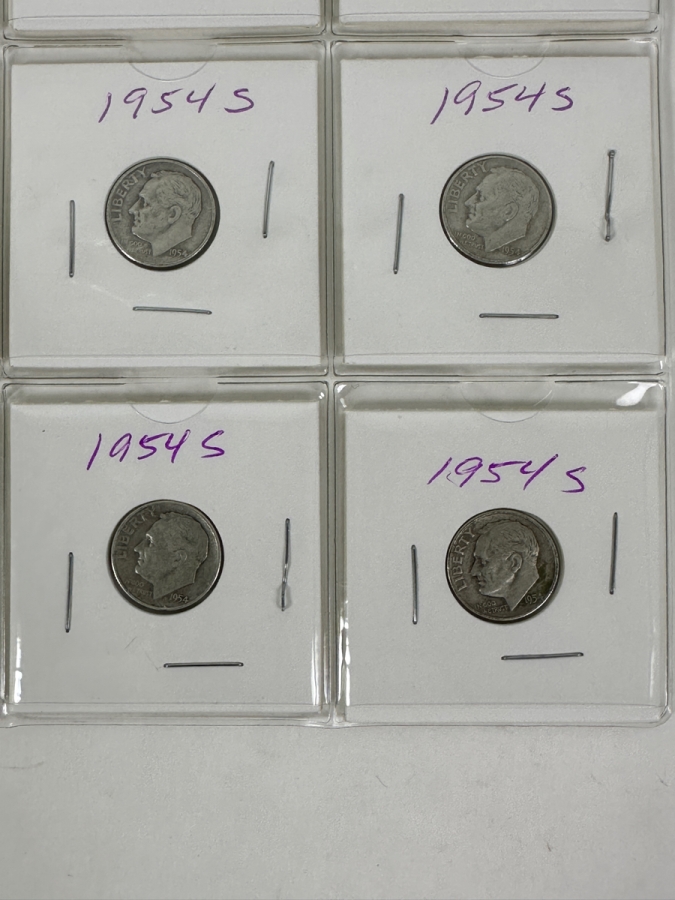(20) Silver Roosevelt Dimes From 1954 - See Photos For Details [Photo 7]