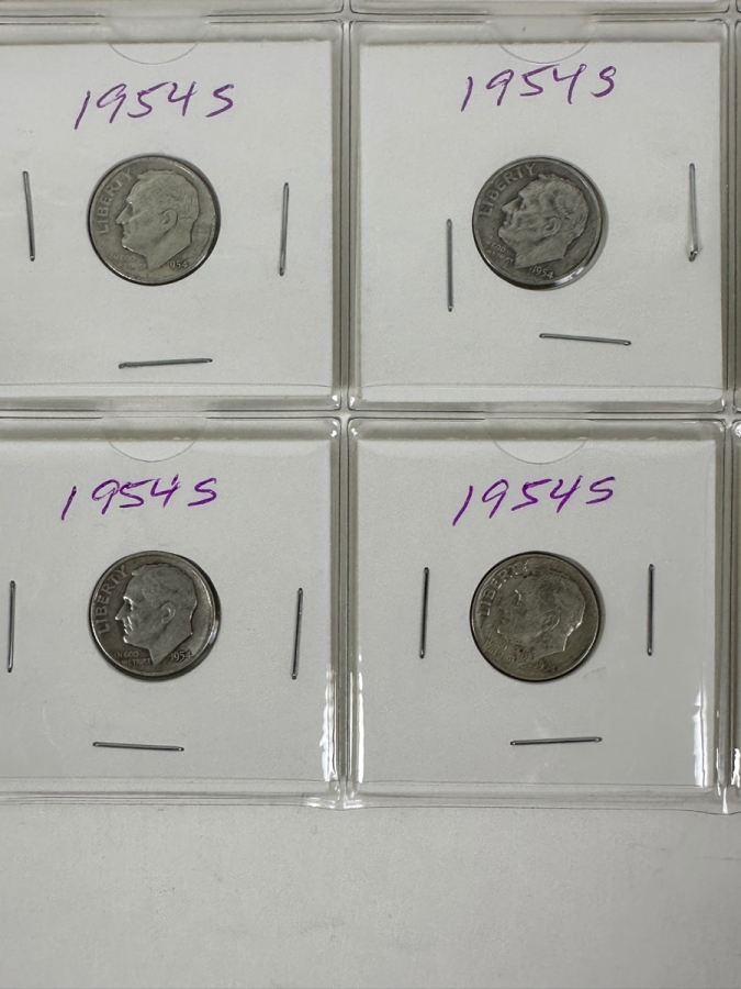 (20) Silver Roosevelt Dimes From 1954 - See Photos For Details [Photo 6]