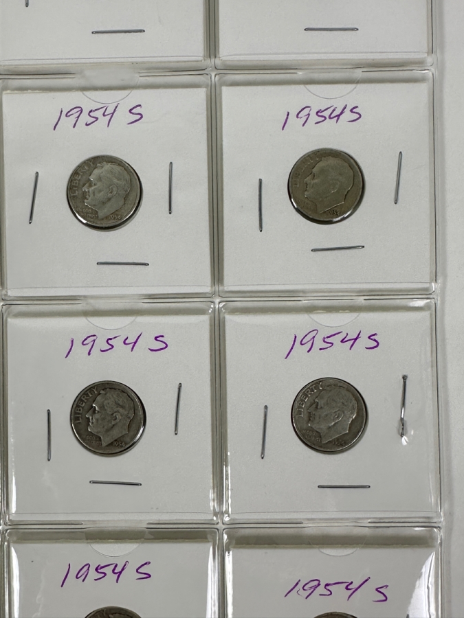 (20) Silver Roosevelt Dimes From 1954 - See Photos For Details [Photo 5]