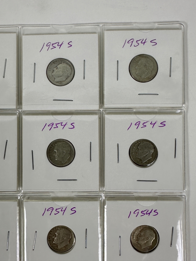 (20) Silver Roosevelt Dimes From 1954 - See Photos For Details [Photo 3]