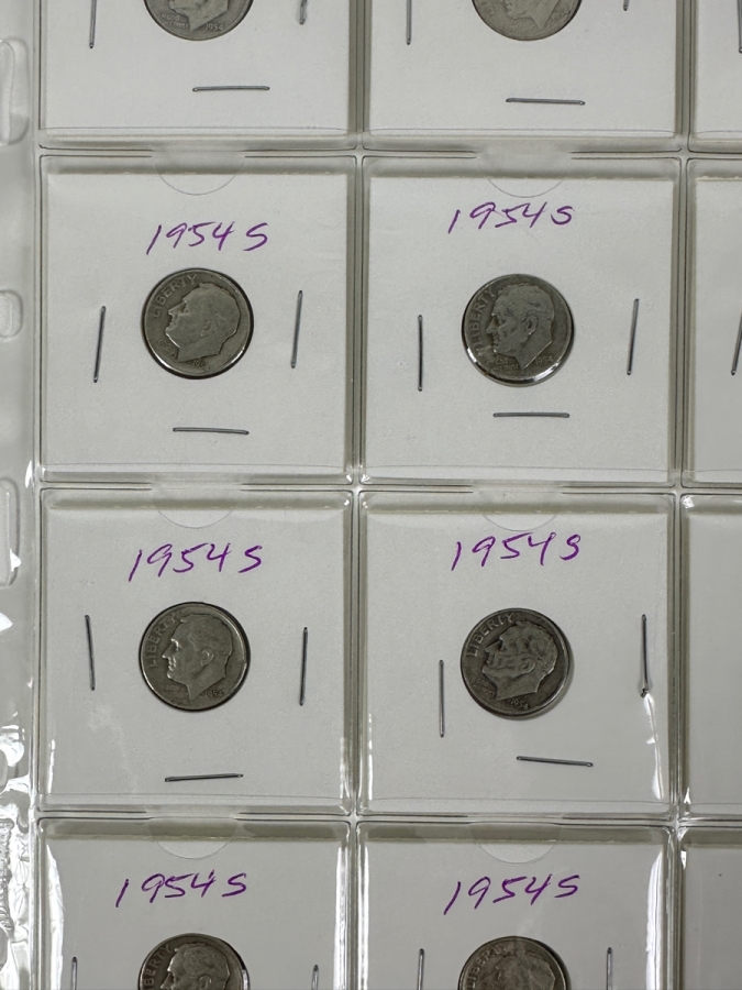 (20) Silver Roosevelt Dimes From 1954 - See Photos For Details [Photo 4]