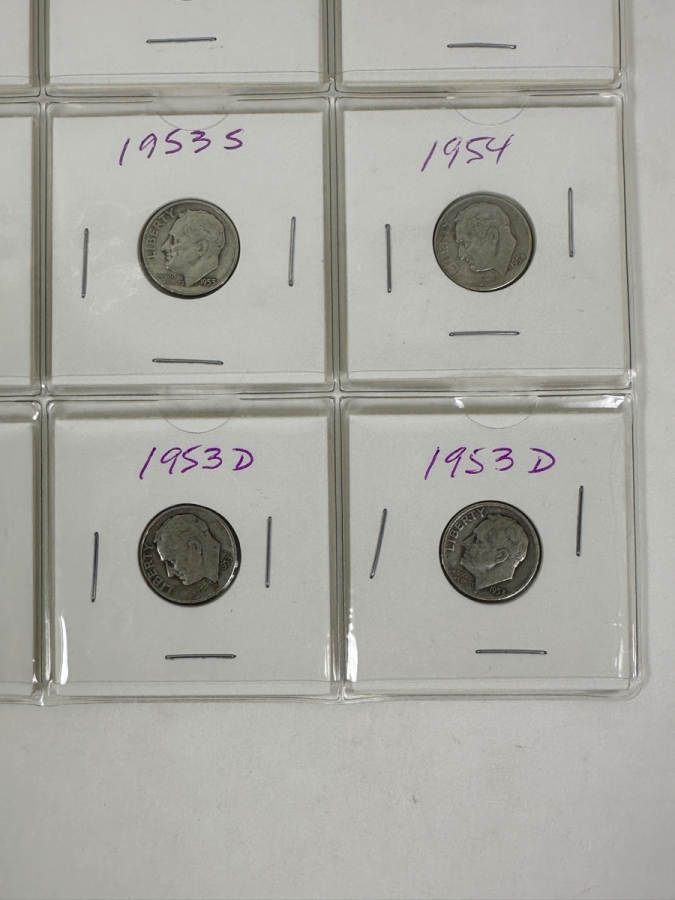 (20) Silver Roosevelt Dimes From 1953 - See Photos For Details [Photo 7]
