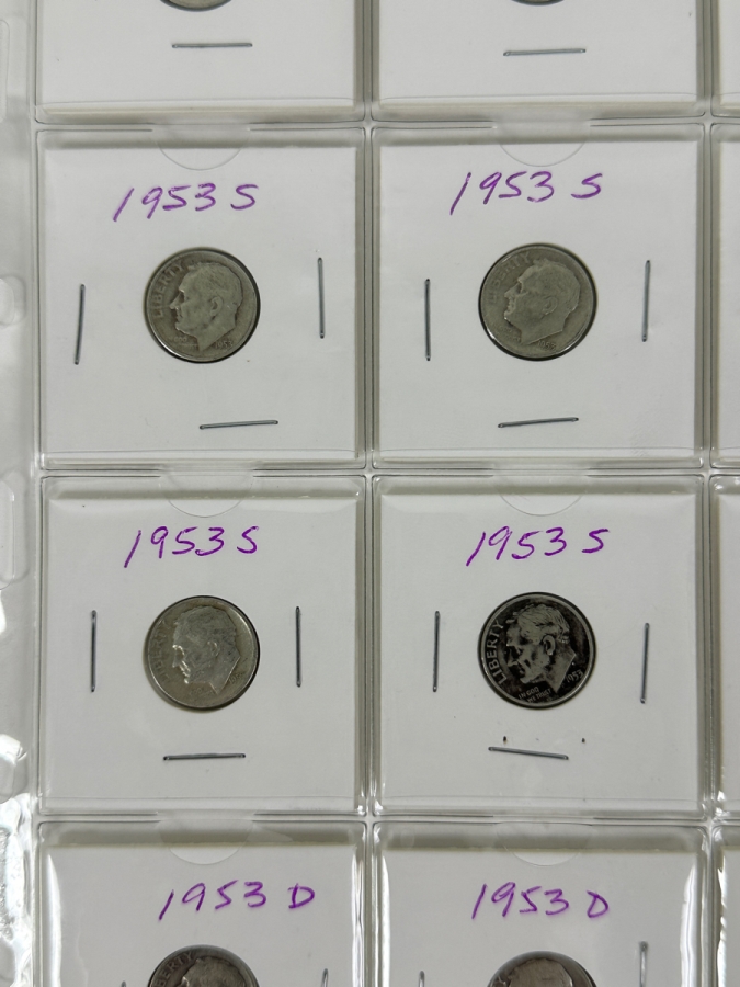 (20) Silver Roosevelt Dimes From 1953 - See Photos For Details [Photo 4]