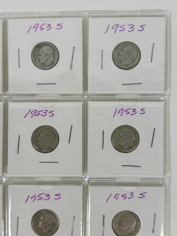 (20) Silver Roosevelt Dimes From 1953 - See Photos For Details [Photo 3]