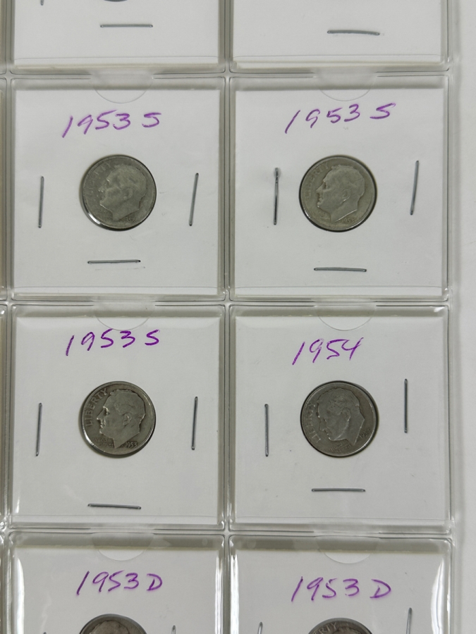 (20) Silver Roosevelt Dimes From 1953 - See Photos For Details [Photo 5]
