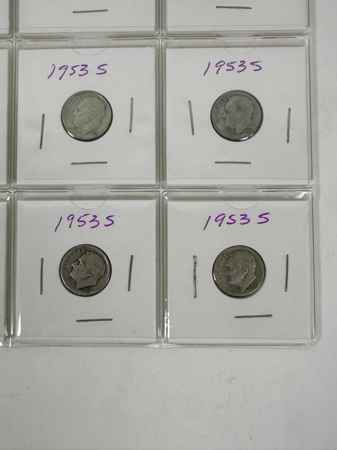 (20) Silver Roosevelt Dimes From 1952-1953 - See Photos For Details [Photo 7]