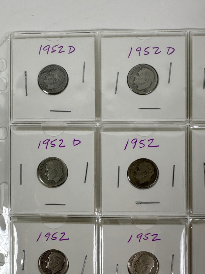 (20) Silver Roosevelt Dimes From 1952-1953 - See Photos For Details [Photo 2]