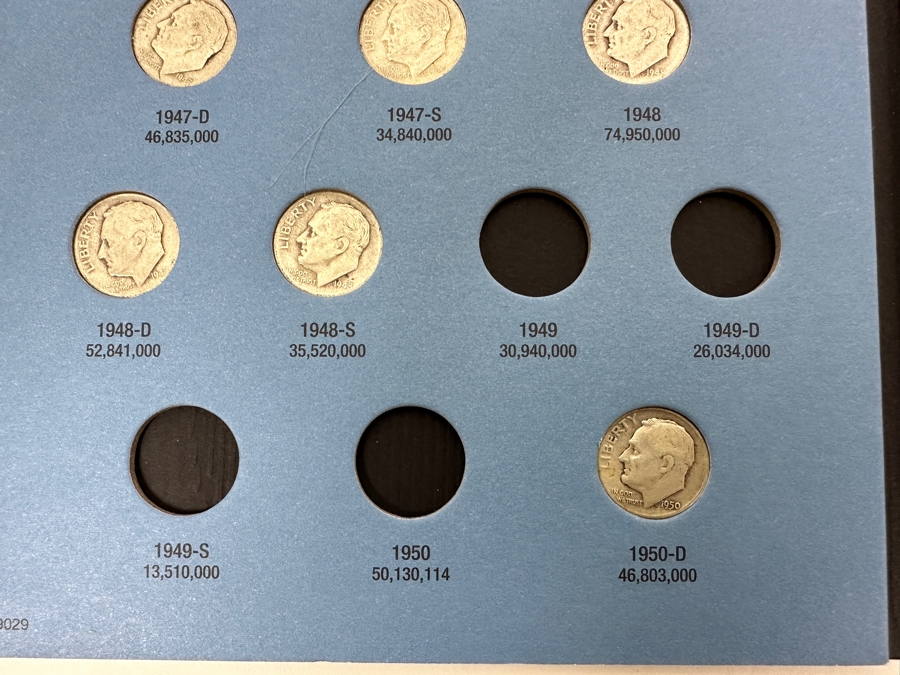 Collection Of (39) Silver Roosevelt Dimes From 1946-1964 In Whitman Coin Folder - See Photos [Photo 3]