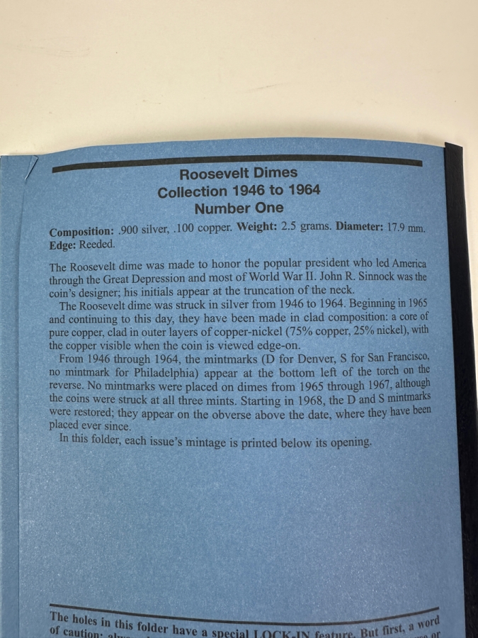 Collection Of (39) Silver Roosevelt Dimes From 1946-1964 In Whitman Coin Folder - See Photos [Photo 9]