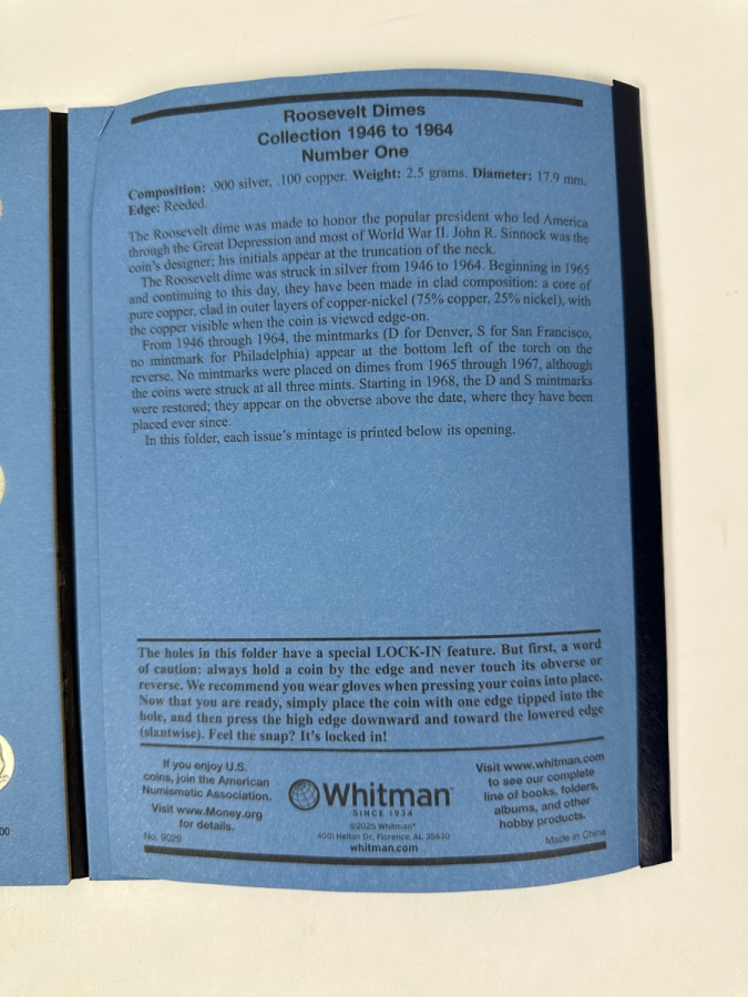 Collection Of (39) Silver Roosevelt Dimes From 1946-1964 In Whitman Coin Folder - See Photos [Photo 8]