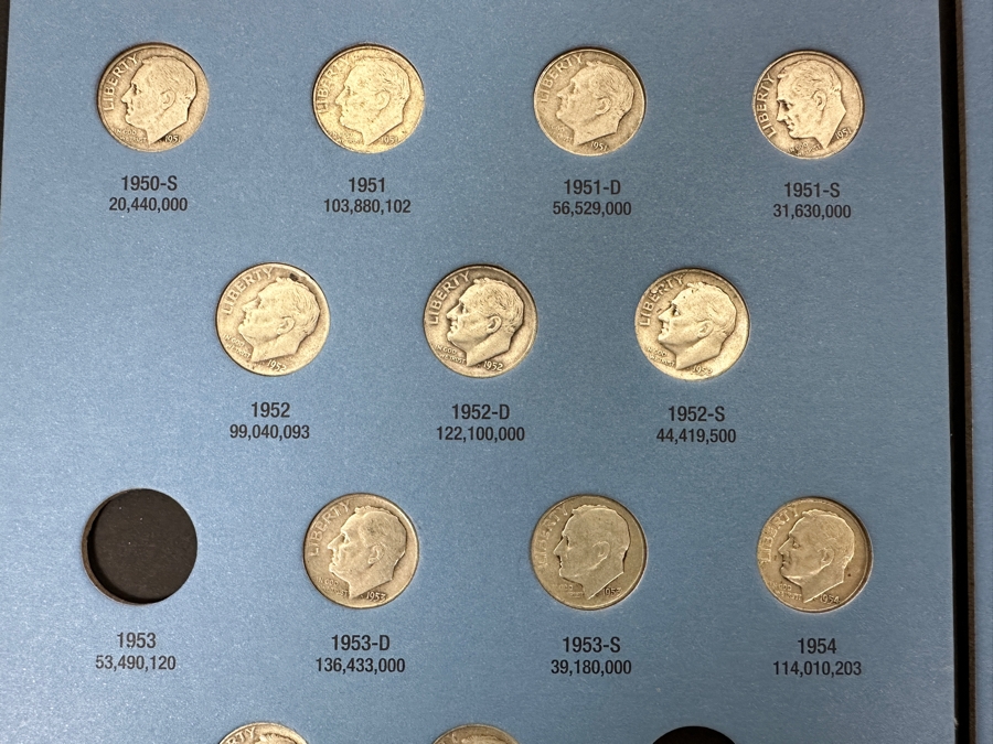 Collection Of (39) Silver Roosevelt Dimes From 1946-1964 In Whitman Coin Folder - See Photos [Photo 4]