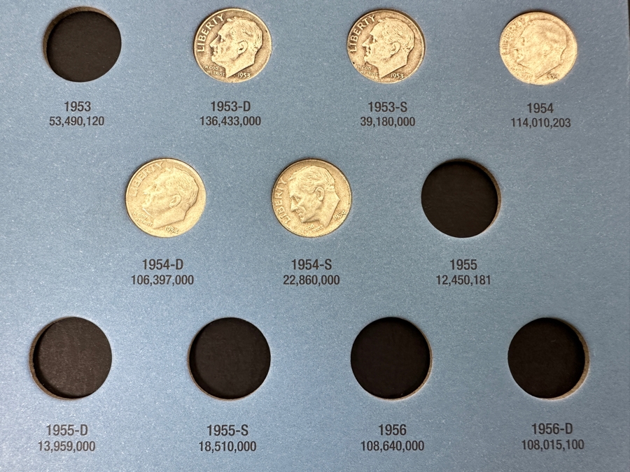 Collection Of (36) Silver Roosevelt Dimes From 1946-1964 In Whitman Coin Folder - See Photos [Photo 5]