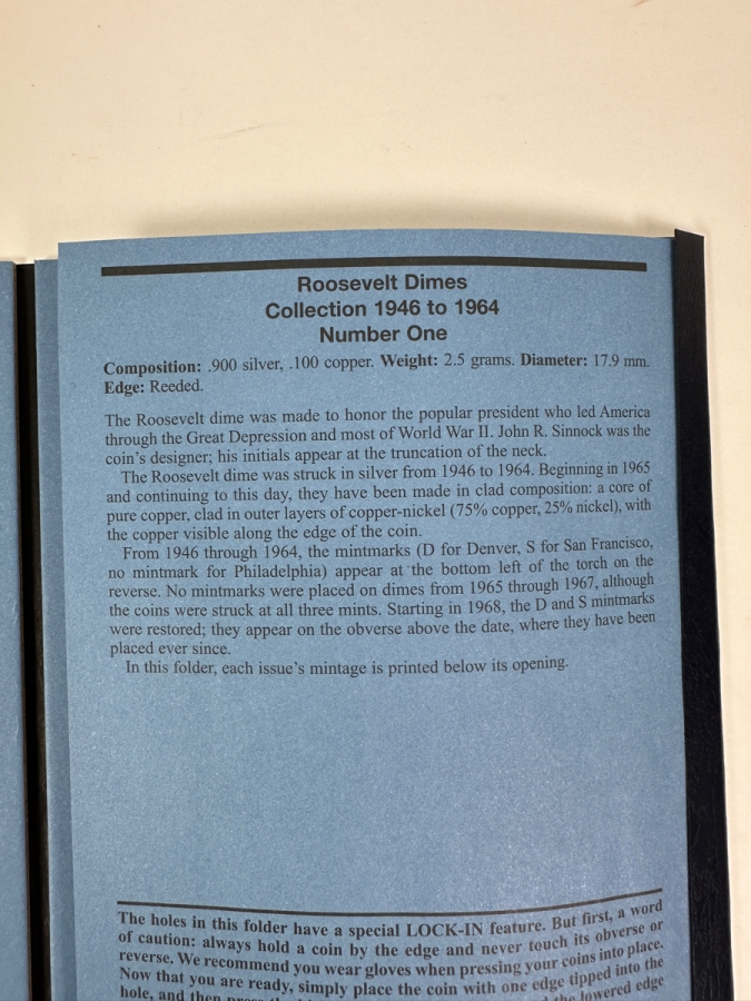 Collection Of (36) Silver Roosevelt Dimes From 1946-1964 In Whitman Coin Folder - See Photos [Photo 8]