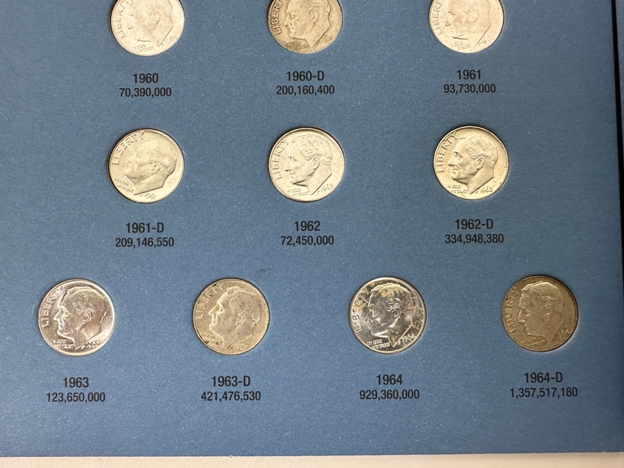 Collection Of (36) Silver Roosevelt Dimes From 1946-1964 In Whitman Coin Folder - See Photos [Photo 7]