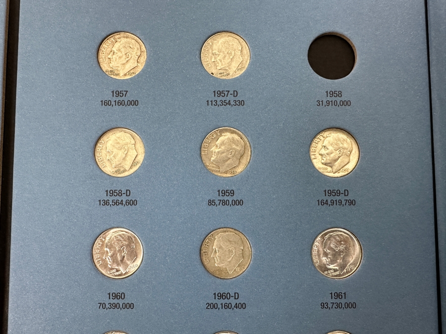 Collection Of (36) Silver Roosevelt Dimes From 1946-1964 In Whitman Coin Folder - See Photos [Photo 6]