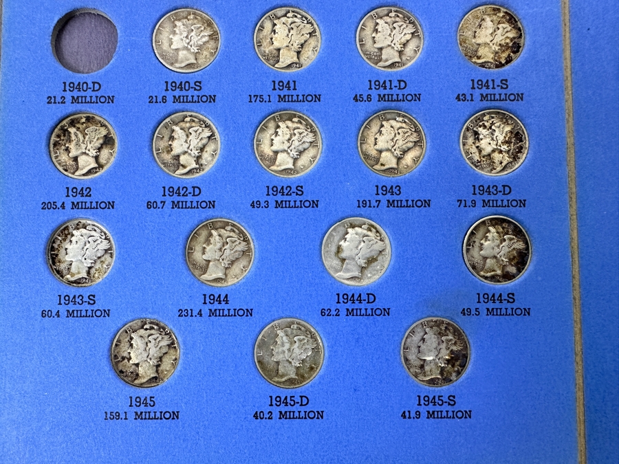 (39) Silver Winged Liberty Head Mercury Dimes Collection From 1916-1945 - See Photos For Details [Photo 6]