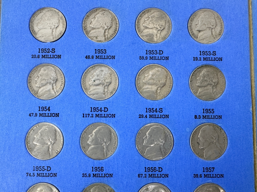 Complete Collection Of (65) Jefferson Nickels From 1938 To 1961 Including (8) Silver Nickels [Photo 6]