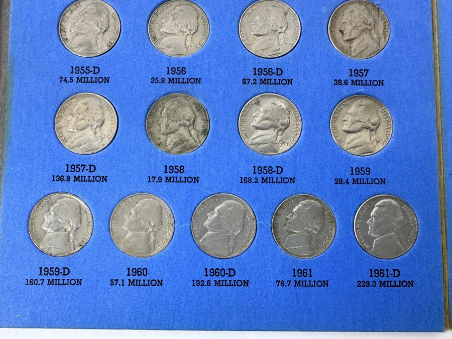 Complete Collection Of (65) Jefferson Nickels From 1938 To 1961 Including (8) Silver Nickels [Photo 7]