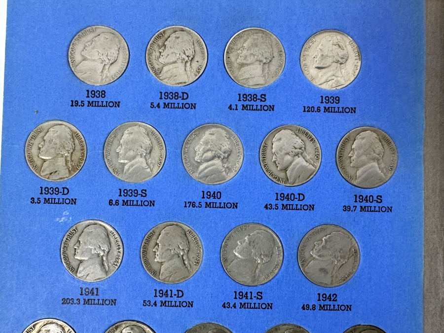 Complete Collection Of (65) Jefferson Nickels From 1938 To 1961 Including (8) Silver Nickels [Photo 2]