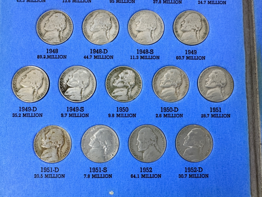 Complete Collection Of (65) Jefferson Nickels From 1938 To 1961 Including (8) Silver Nickels [Photo 5]