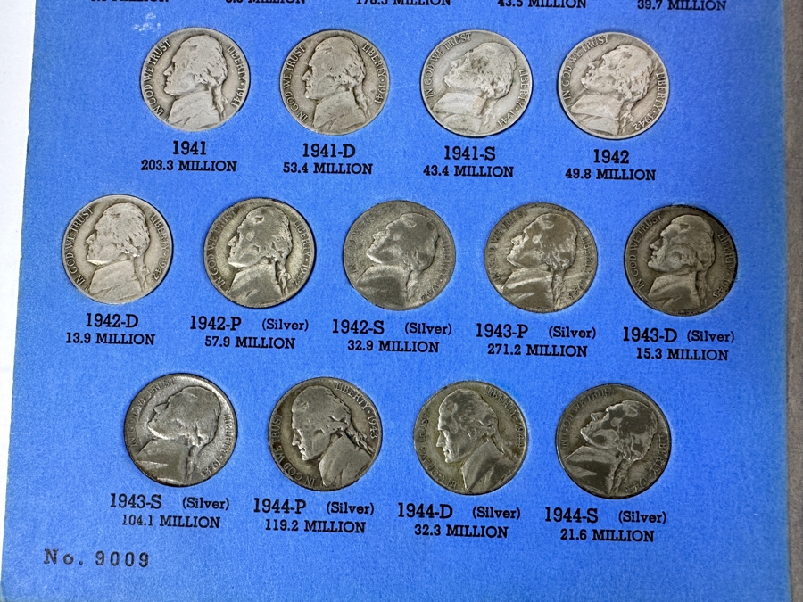 Complete Collection Of (65) Jefferson Nickels From 1938 To 1961 Including (8) Silver Nickels [Photo 3]