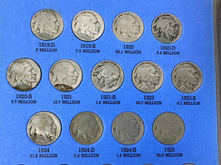 Complete Collection Of (64) Buffalo Nickels From 1913 To 1938 [Photo 4]