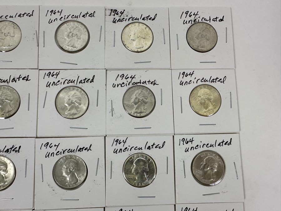 (20) 1964 Uncirculated Silver Washington Quarters [Photo 3]
