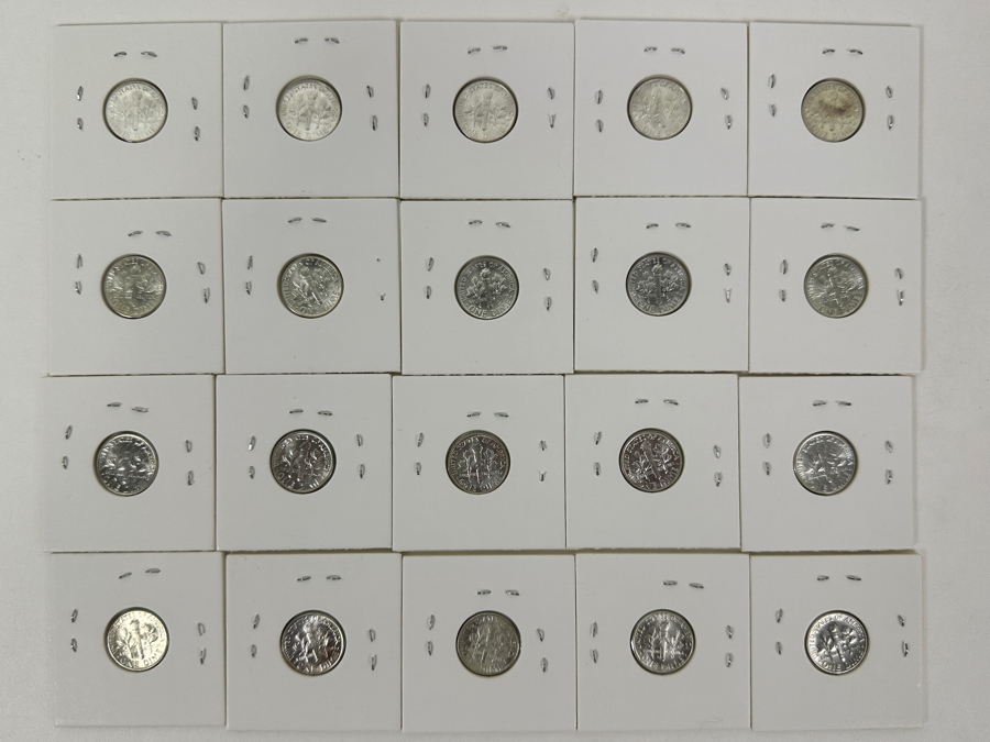 (20) Uncirculated Silver Roosevelt Dimes From 1960 - See Photos For Details [Photo 6]