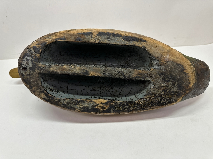 Vintage Hand-Painted And Carved Wooden Mallard Drake Duck Decoy 14'W x 6.5'H [Photo 5]