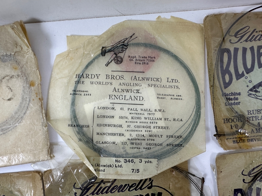 Vintage Mid Century Collection Of Fishing Tackle And Line Leaders, Featuring Glidewell's 'Blue Devil' And Catalina Tuna - Some in Original Packaging [Photo 7]