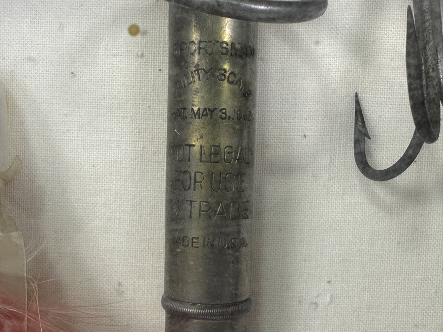 Antique/Vintage Wooden Fishing Lures And Tackle Displayed In Wooden Shadow Box 15'W x 12'H x 3'D [Photo 3]