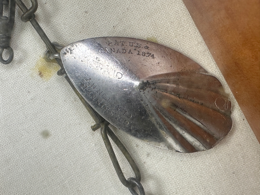 Antique/Vintage Wooden Fishing Lures And Tackle Displayed In Wooden Shadow Box 15'W x 12'H x 3'D [Photo 7]