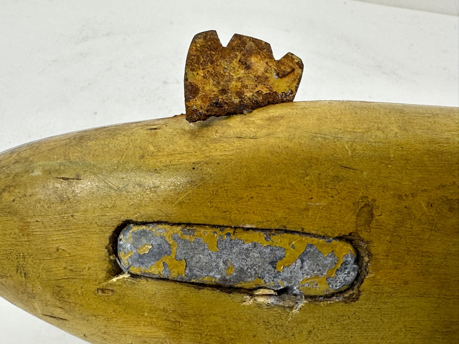 Vintage Hand-Painted and Carved Folk Art Beaver Fishing Decoy 11'L [Photo 9]