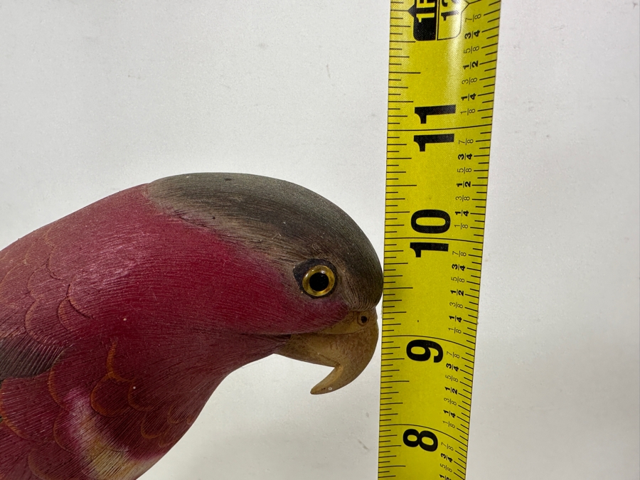 Hand-Carved Wooden Parrot Sculpture With Metal Talons 10'H [Photo 10]