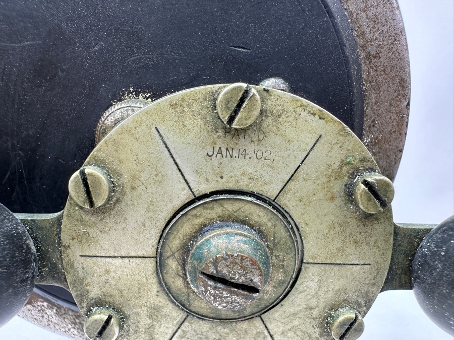 Antique 1902 Patent Date Salt Water Fishing Reel 450 Yards [Photo 3]