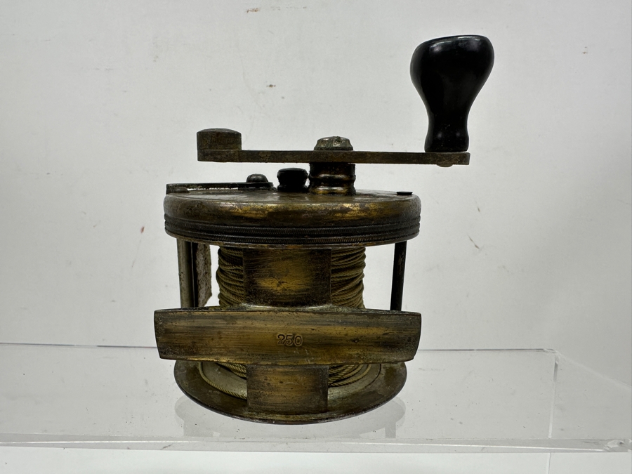 Vintage Brass California Free Spool Fishing Reel 250 Yards [Photo 6]