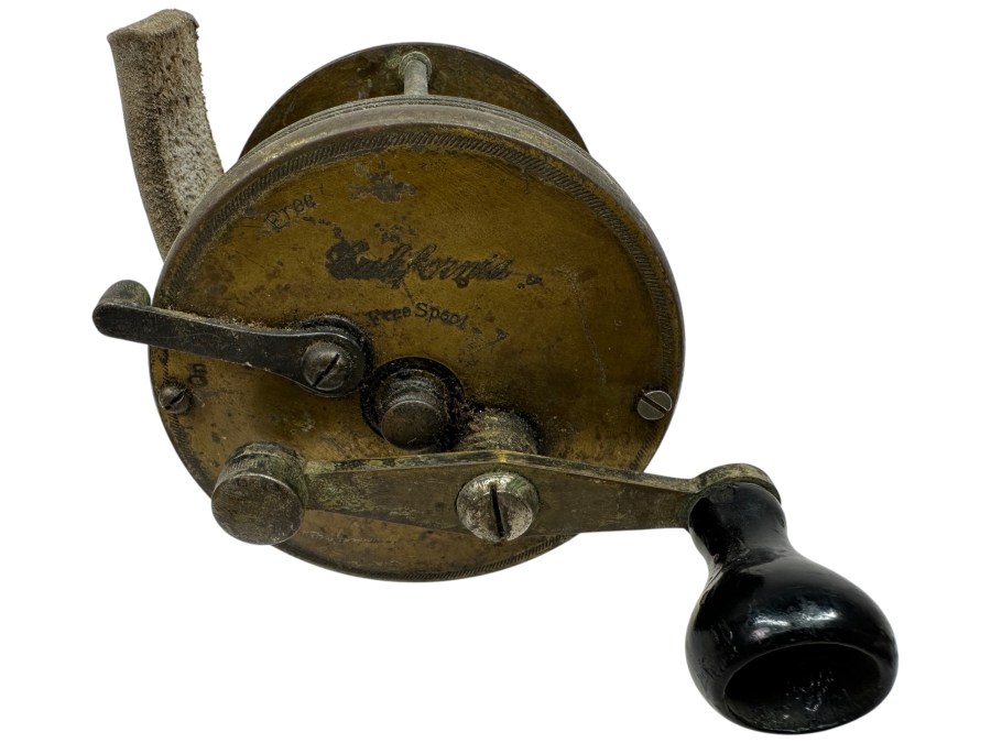 Vintage Brass California Free Spool Fishing Reel 250 Yards