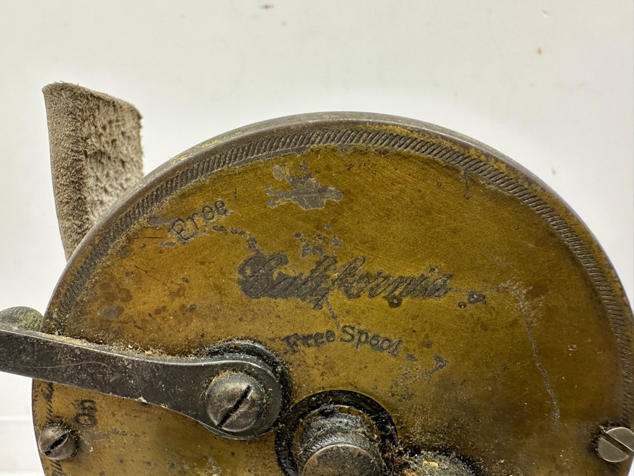 Vintage Brass California Free Spool Fishing Reel 250 Yards [Photo 3]
