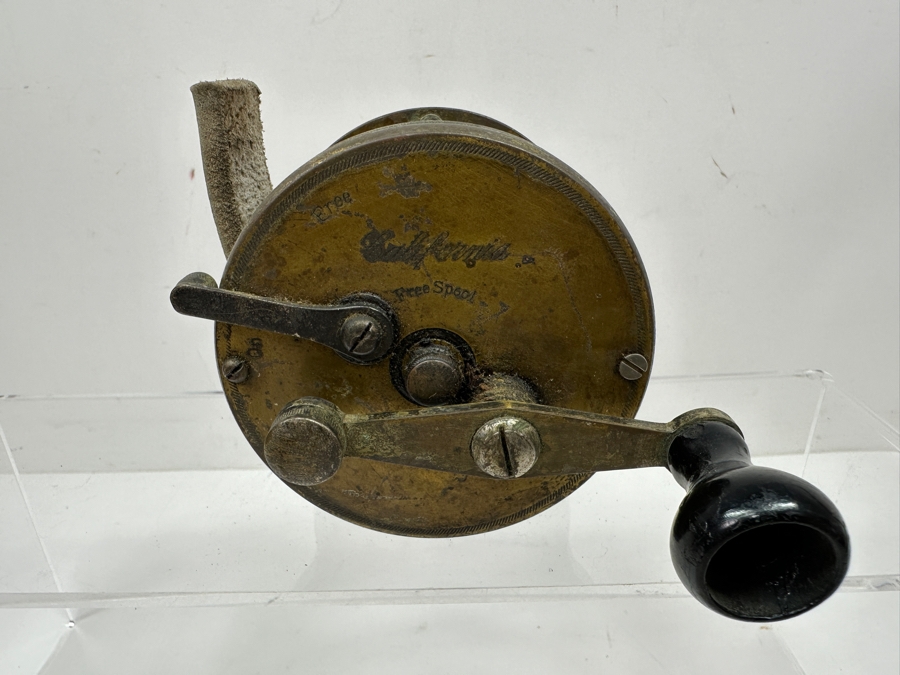 Vintage Brass California Free Spool Fishing Reel 250 Yards [Photo 2]