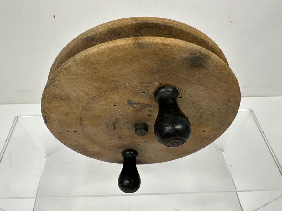 Antique Sidewinder Wooden Fishing Reel 5.5'W [Photo 2]