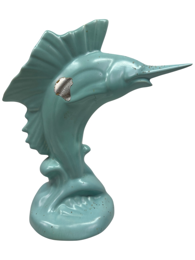 Vintage Carl Romanelli Metlox Pottery Sailfish Vase 9'H
