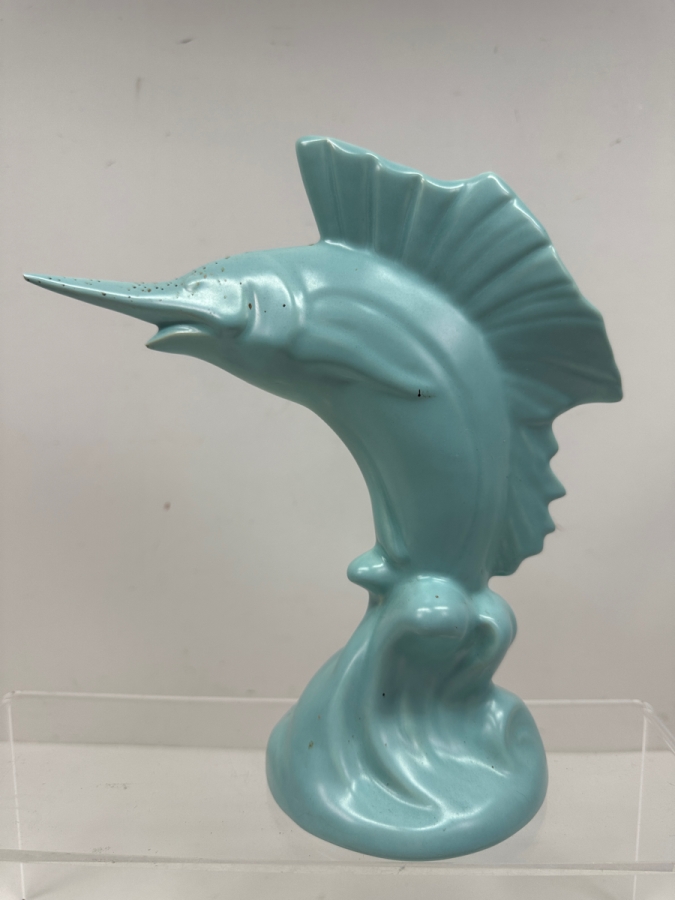 Vintage Carl Romanelli Metlox Pottery Sailfish Vase 9'H [Photo 4]