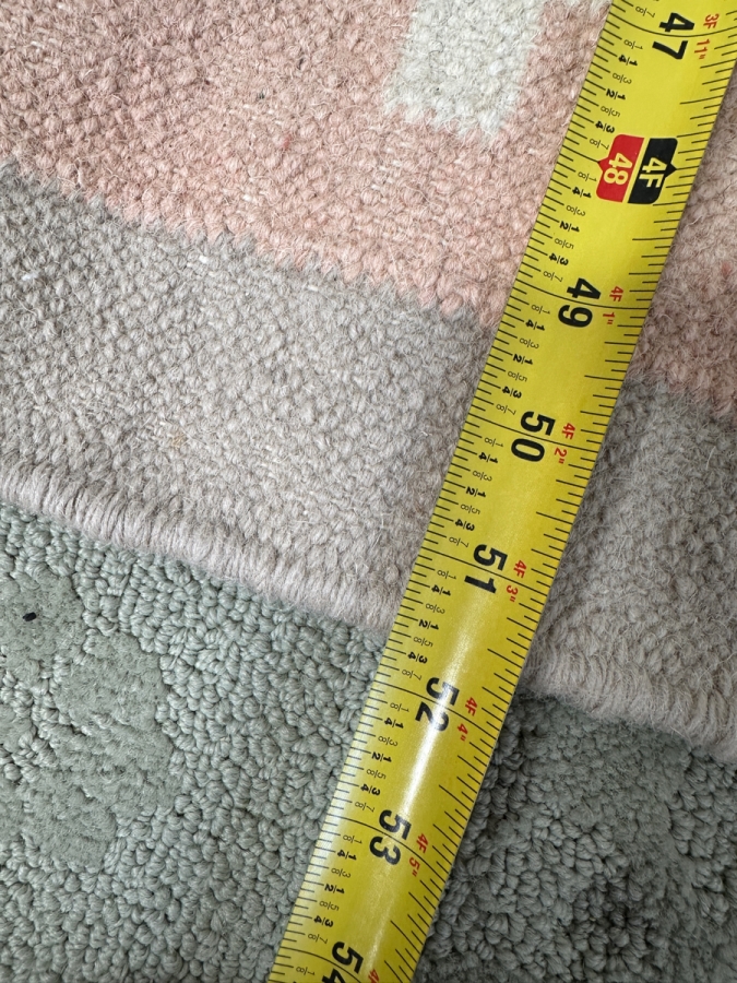 Hand-Woven Virgin Lamb Wool Rug Made In India 52' x 73'
 [Photo 6]