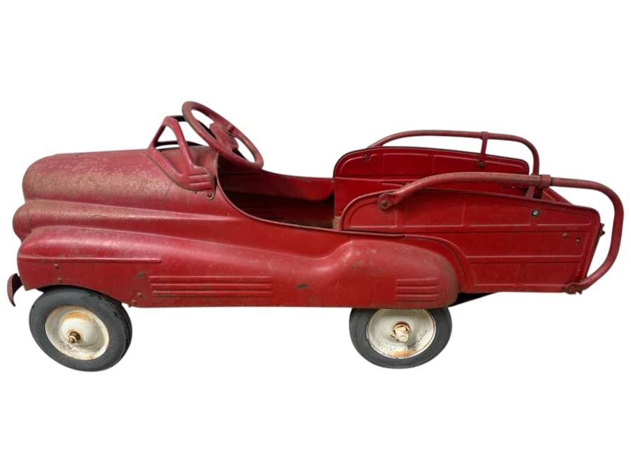 1940s Murray Station Wagon Pedal Car - Fire Chief Model - Steering Wheel Not Connected, Missing Pedals  50'W x 16'D x 20.5'H
