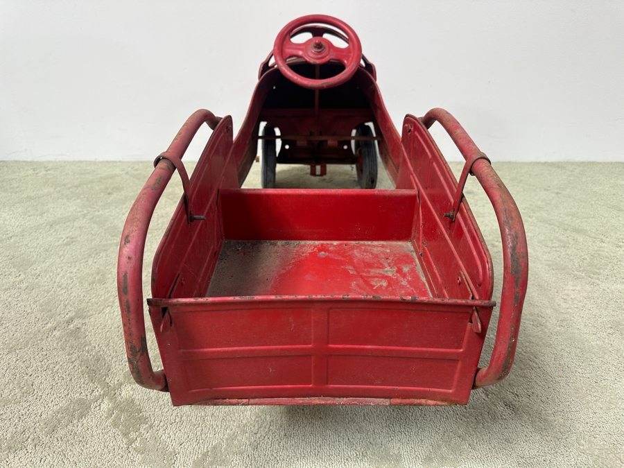1940s Murray Station Wagon Pedal Car - Fire Chief Model - Steering Wheel Not Connected, Missing Pedals  50'W x 16'D x 20.5'H
 [Photo 8]